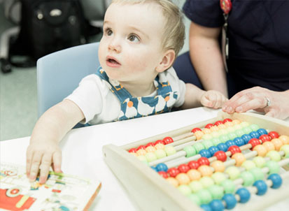 Child playing with toys