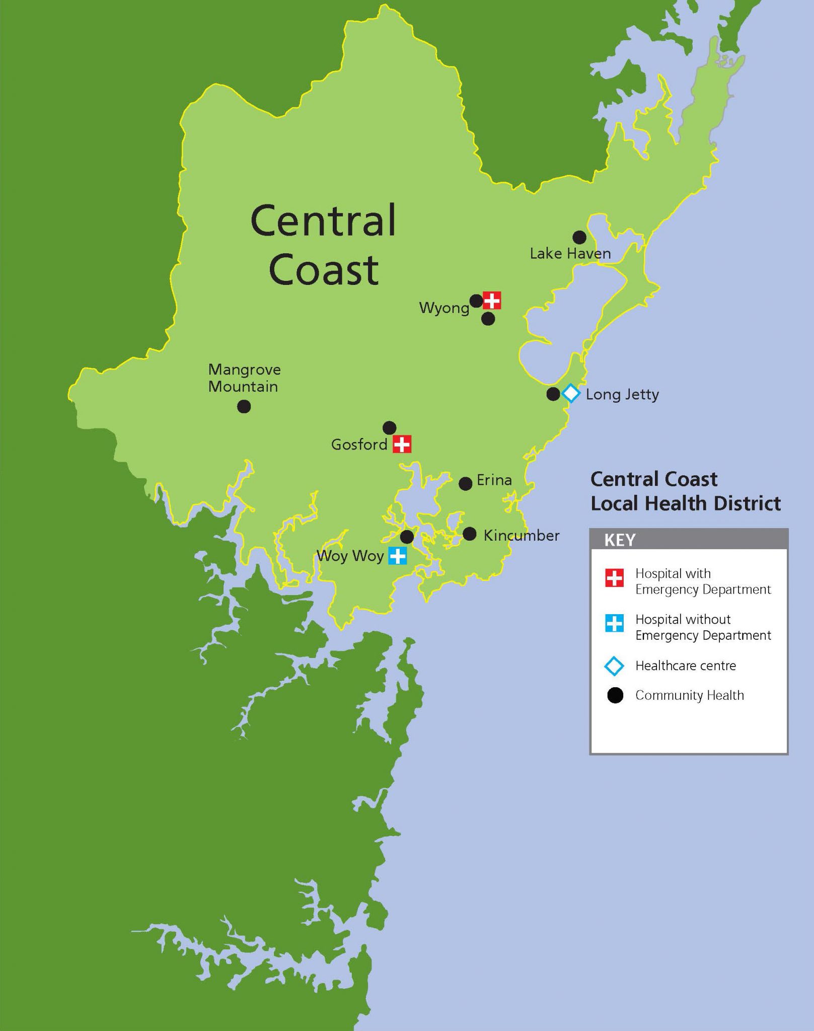 Central Coast Health Locations Map