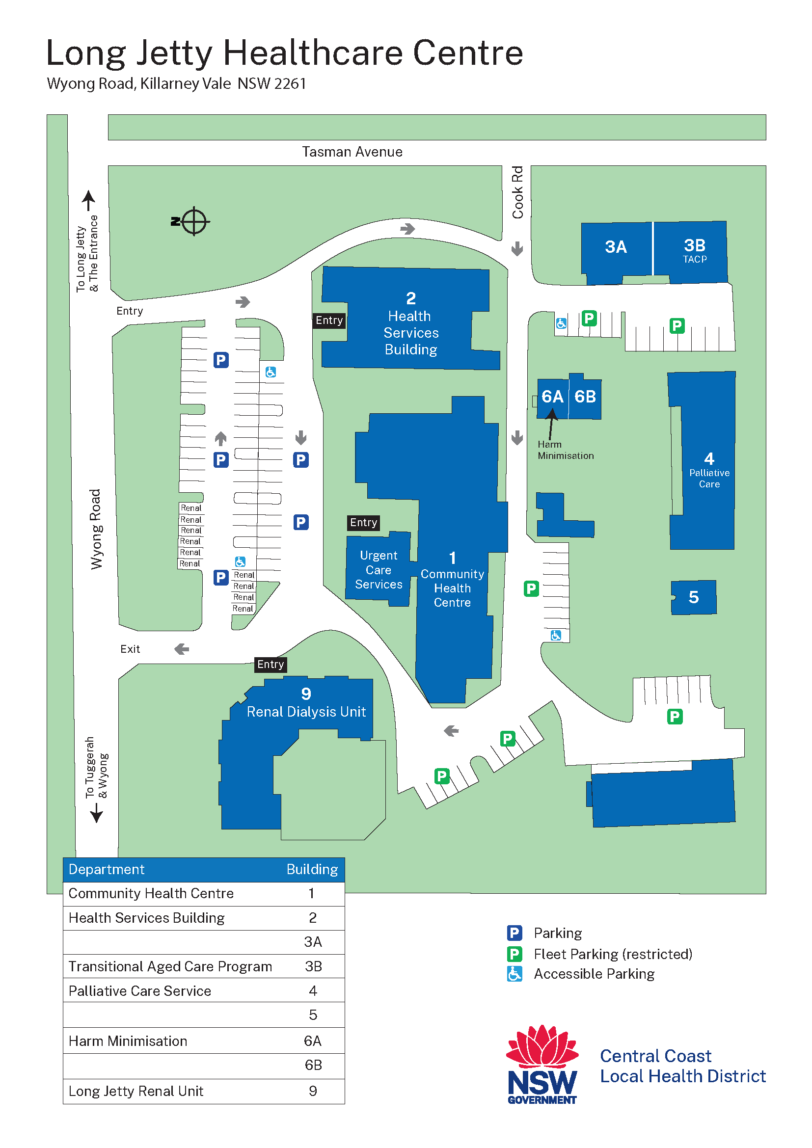 Long Jetty Healthcare Centre site map