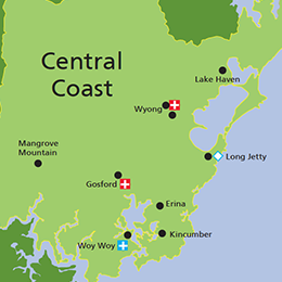 Central Coast Health Locations Map